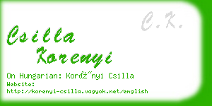 csilla korenyi business card